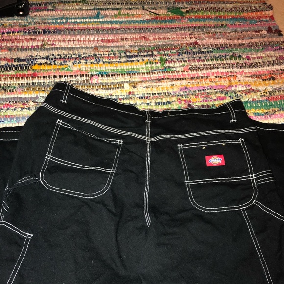 dickies black jeans white stitching